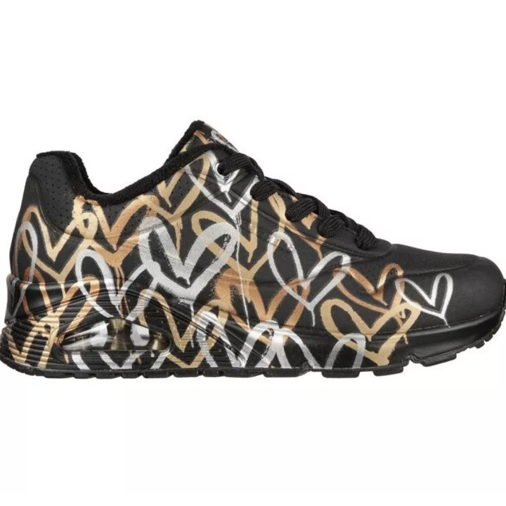 Sketchers Uno Metallic Love Work Restaurant Shoes Size 9 NEW